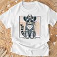 Pink Cowboy Cat Country Western Cottagecore Pink Cowgirl T-Shirt Gifts for Old Men