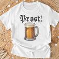 Prost Oktoberfest Bierfest Munich Lederhosen Gray T-Shirt Geschenke für alte Männer