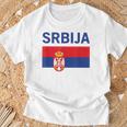 Serbian Flag Football Fan Serbia Srbija T-Shirt Geschenke für alte Männer