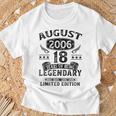 Vintage 2006 Regalo Uomo Anni 18 Compleanno Agosto 2006 Maglietta Regalos para ancianos