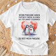 Wenn Penguins Ihre Liebe Finden Couples Gray T-Shirt Geschenke für alte Männer