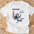 Zuhause Ist Wo Man Auch Abends Moin Sagt Meer Strand Moin T-Shirt Geschenke für alte Männer