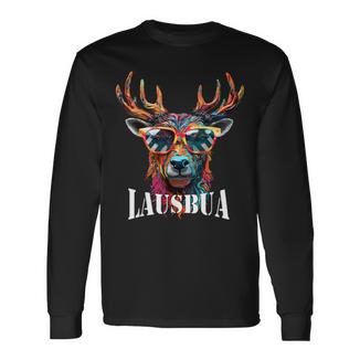 Traditional Deer Oktoberfest Lederhosen Lausbua Langarmshirts - Seseable