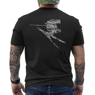 Ski Driver Silhouette Drawn T-Shirt mit Rückendruck - Geschenkecke