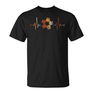Footballer Sport Heartbeat Football T-Shirt - Seseable