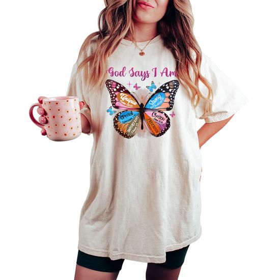 Christian T-Shirts Bible Verse Butterfly For Women & Girls Christian T-Shirts Bible Verse Butterfly For Women & Girls