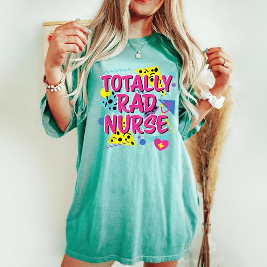 80S 90S Nurse Costume Lazy Halloween Party Theme 1980S 1990S Women's Oversized Comfort T-shirt | Monsterry