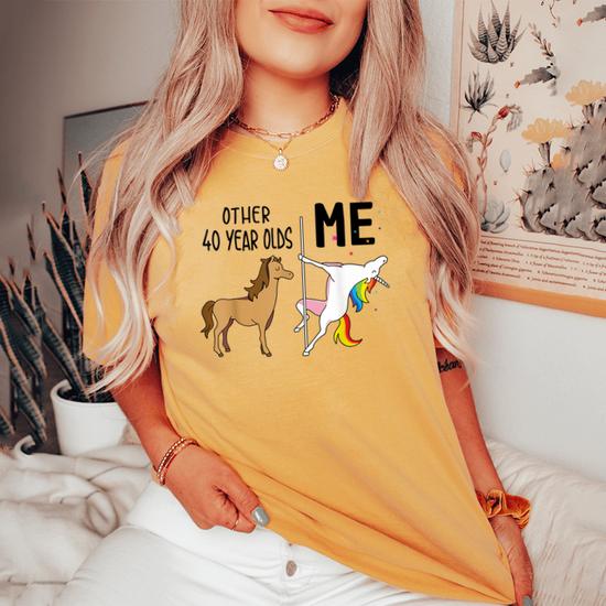 T-shirt Unicorno Divertente Maglietta Donna '40 Anni Unicorno