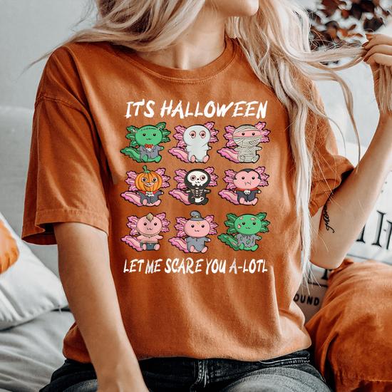 Axolotl Scare You A-Lotl Girl Boy Axolotl Halloween Women's Oversized  Comfort T-shirt - Monsterry CA