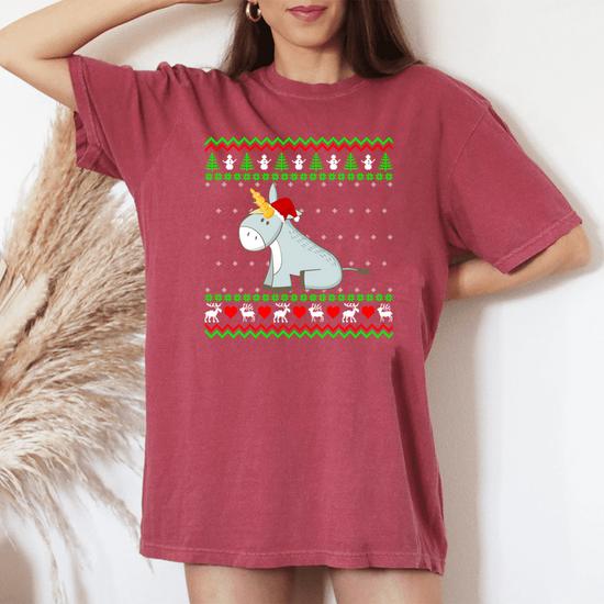 Pink unicorn christmas sweater best sale