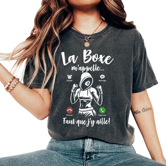 Débardeur Humour Boxe – « La Boxe M'appelle… Faut Que J'y Aille » – Pour Femme, Fille, Boxeuse – Idée Cadeau Rigolo