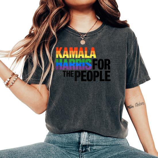 Kamala Harris For President T-Shirt| LGBT Gay Pride Rainbow