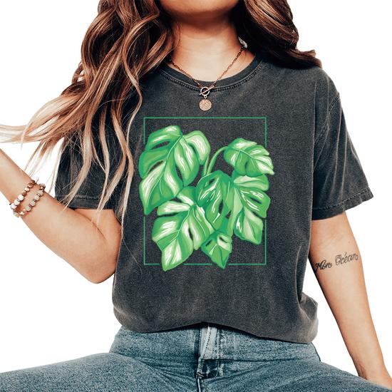 Variegated Monstera Deliciosa Variegata House Plant Women's Oversized Comfort T-Shirt | Monsterry