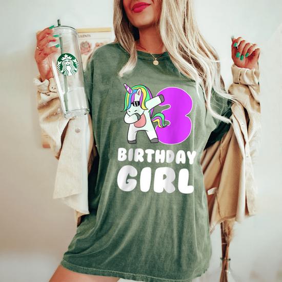 Girls Unicorn 3Rd Birthday Women s Oversized Comfort T Shirt Monsterry