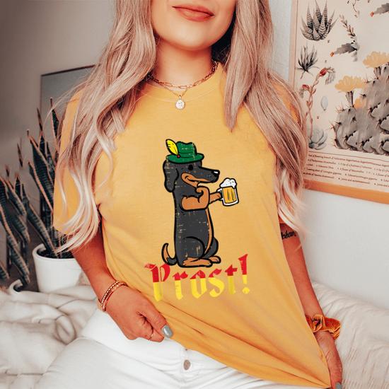 Women's Oktoberfest Bier T-Shirt - German Beer Heart Print Casual Tee (Prost Bavarian Style) - View #5