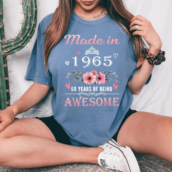 Womens October 1963 Floral T-Shirt 56 Years Of Being Awesome T-Shirt Womens October 1963 Floral T-Shirt 56 Years Of Being Awesome T-Shirt