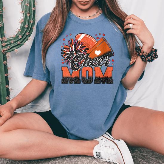 Womens Cheer Mom Cheerleading Shirt Teal Womens Cheer Mom Cheerleading Shirt Teal