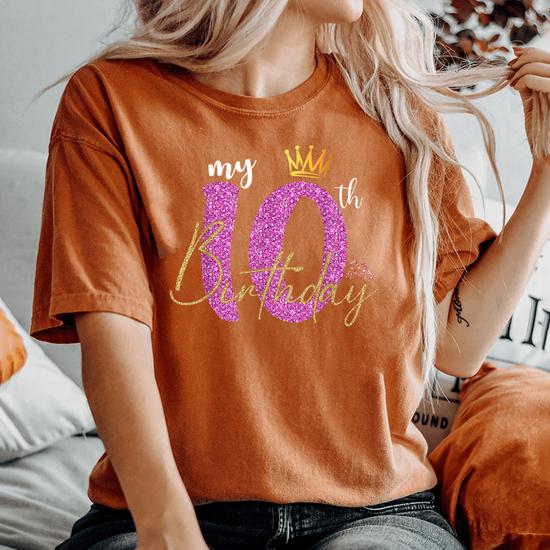 T-Shirt "Enfin 10 Ans" - Cadeau Anniversaire Fille 10 Ans