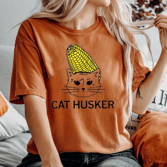 Cat Husker Corn For Women Women s Oversized Comfort T Shirt Monsterry