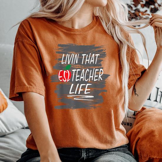 Teacher Shirt In English And Chinese (Available In Orange) Teacher Shirt In English And Chinese (Available In Orange)