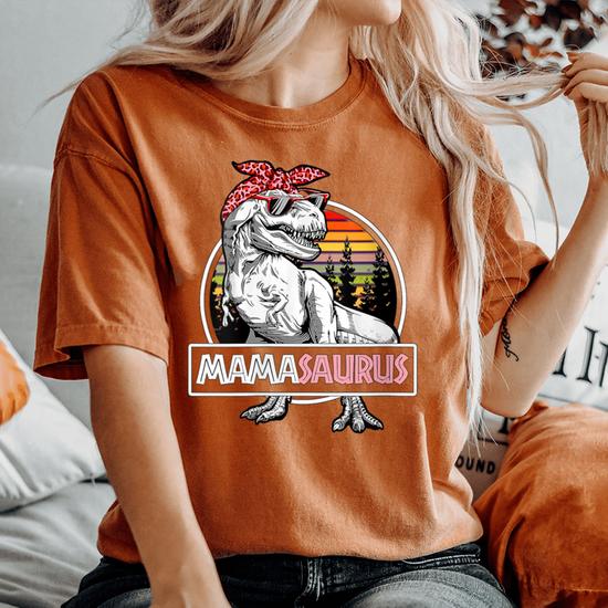 Camiseta Mamásaurus Para El Día De La Madre - Diseño Divertido, Algodón Clásico