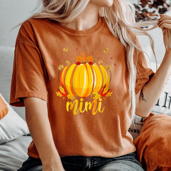 Women's Oversized Pumpkin Graphic T-Shirt - Cute Halloween Fall Shirt, 65% Cotton 35% Polyester, Casual Tee