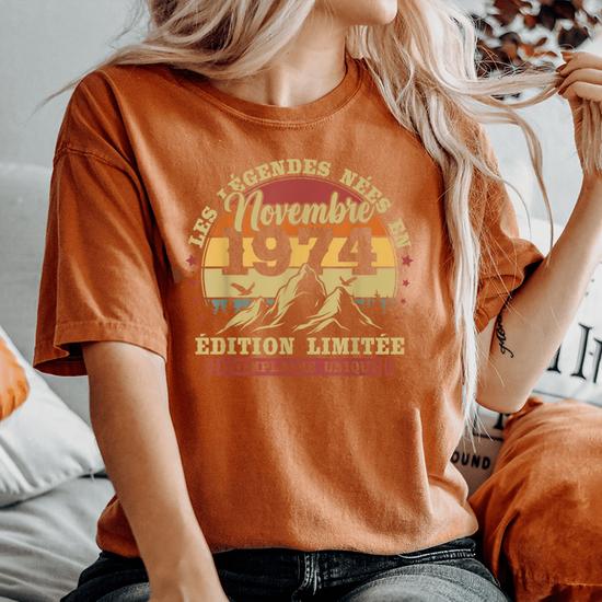 T-shirt Vintage 50 Ans Anniversaire - Cadeau Personnalisé Pour Homme/Femme Né En Novembre 1975 - 8