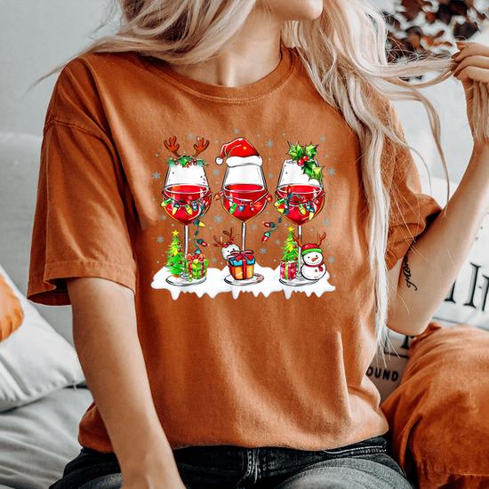 Wine glass santa hat sweatshirt sale