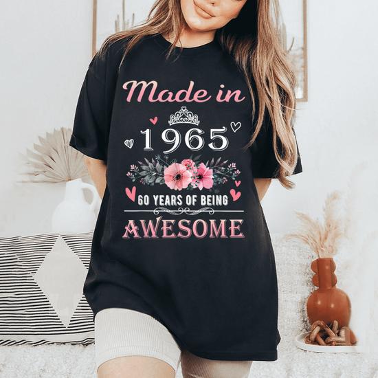 Womens October 1963 Floral T-Shirt 56 Years Of Being Awesome T-Shirt Womens October 1963 Floral T-Shirt 56 Years Of Being Awesome T-Shirt