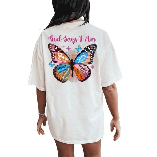 Christian T-Shirts Bible Verse Butterfly For Women & Girls Christian T-Shirts Bible Verse Butterfly For Women & Girls