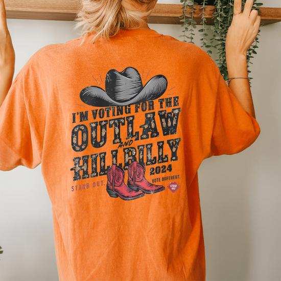 Retro I'm Voting For The Outlaw And The Hillbilly 2024 Women's Oversized  Comfort T-Shirt Back Print - Monsterry