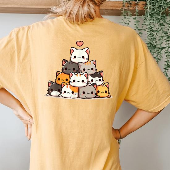 Cute Anime Girl And Kitty Cat Tee Shirt Cute Anime Girl And Kitty Cat Tee Shirt