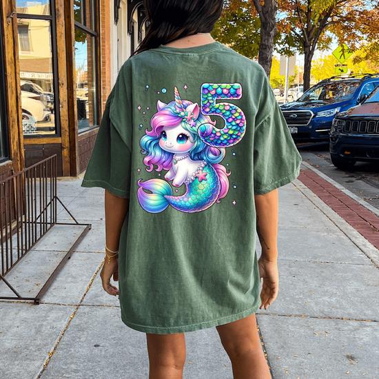 Birthday Shirt Birthday Dress For Year Old Girl Unicorn Mermaid 5Th Birthday  Year Old Party Girls