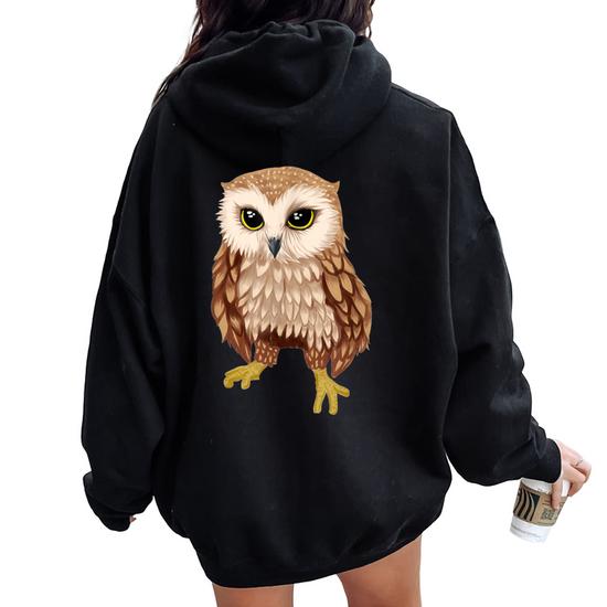 Pull à Capuche Fille Fat Face, Motif Hibou, Beige, Taille 10-11 Ans