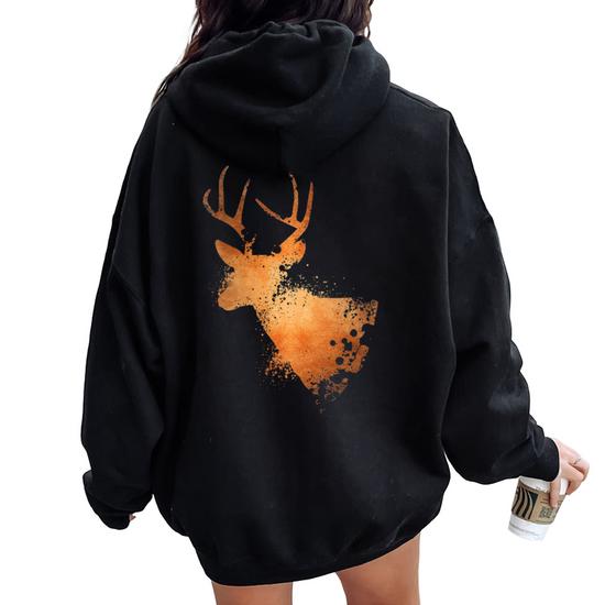 Sweat à Capuche Homme Motif Cerf Rétro - Manches Longues, Poche Kangourou, Coupe Ample - Décontracté Automne/Hiver