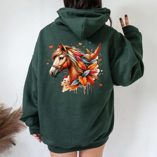 Vêtement Cavalier Sweat Amoureux Chevaux - Design Équitation - Cadeau Passion Chevaux - Coupe Classique 241g Sweat Chevaux