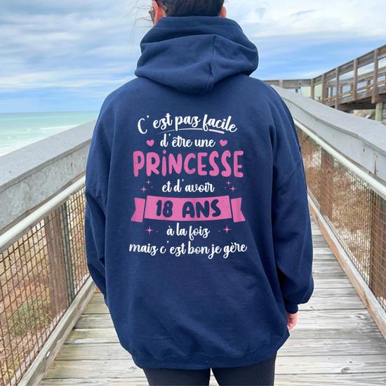 Sweat à Capuche 18e Anniversaire Fille Amoureuse Des Chevaux - Cadeau Original 18 Ans