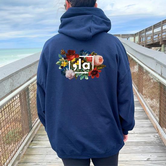 Comma La La Vintage Floral Feminine Flowers Comma La Women Oversized Hoodie Back Print Thegiftio UK