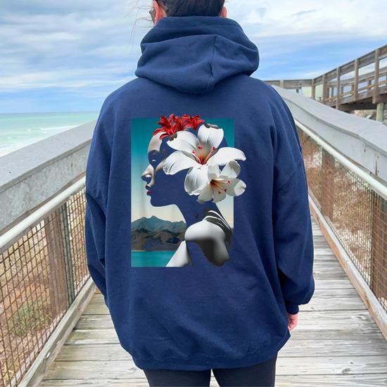 Felpa Con Cappuccio Donna Arizona – Blu, Taglia M, Pullover In Cotone E Poliestere, Nuova Con Etichette - Foto 4