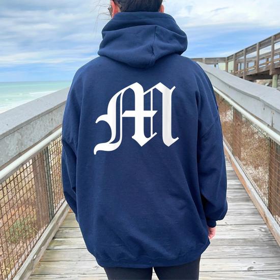 Sweat à capuche graphique England Linear Shadow Logo OH - Bleu marine