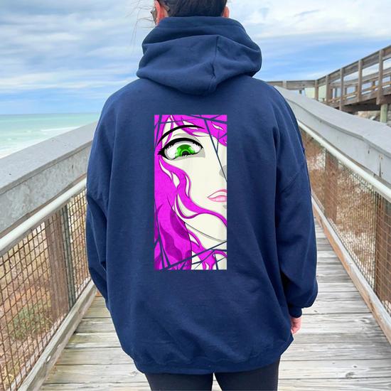 Anime face hoodie on sale