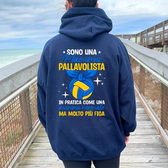 Le Ragazze Fighe Giocano A Pallavolo Pallavolista Felpa con cappuccio oversize da donna con stampa posteriore