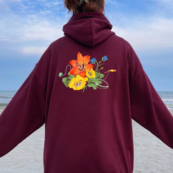Sweat à Capuche Drôle "Floriste Fier" - Design Botanique Humoristique Pour Amateurs De Plantes