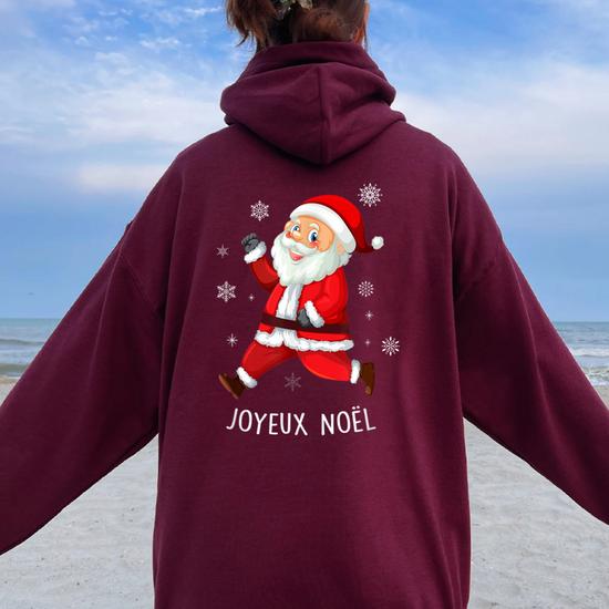 Sweat à Capuche Polaire Noël Femme - Imprimé Festif, Doux Et Chaud Pour L'hiver