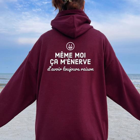 Sweat-shirt Humoristique "C'est épuisant D'avoir Toujours Raison" - Coupe Classique, 241g - Cadeau Drôle Et Décontracté - 10
