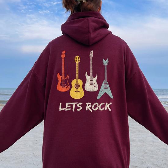 Vintage Hard Rock music apparel Felpa con Cappuccio Nero Unisex - Adulto S