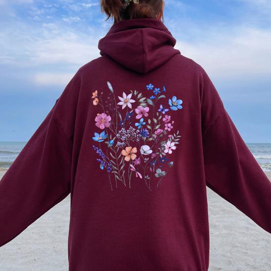 Hoodie with flowers store