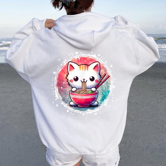 Robe Sweat-shirt à Capuche Pour Fille - Imprimé Kawaii, 100% Coton - Pour L'automne, école, Jeu