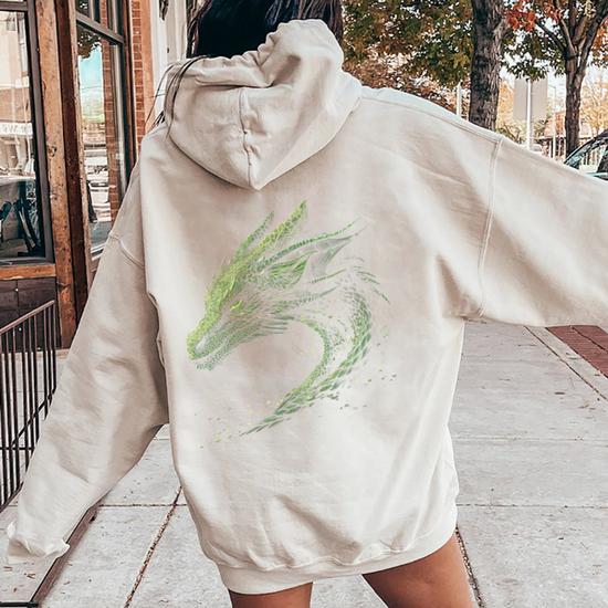 Sweat-shirt Oversized Criminal Damage - Imprimé Dragon Dos - Rose - Taille S