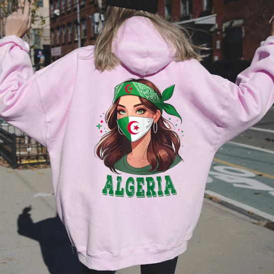Ma Femme Est Algérienne - Rien Ne Me Fait Peur Sweat à Capuche Humour Mariage Algérie Drapeau Cadeau Mari